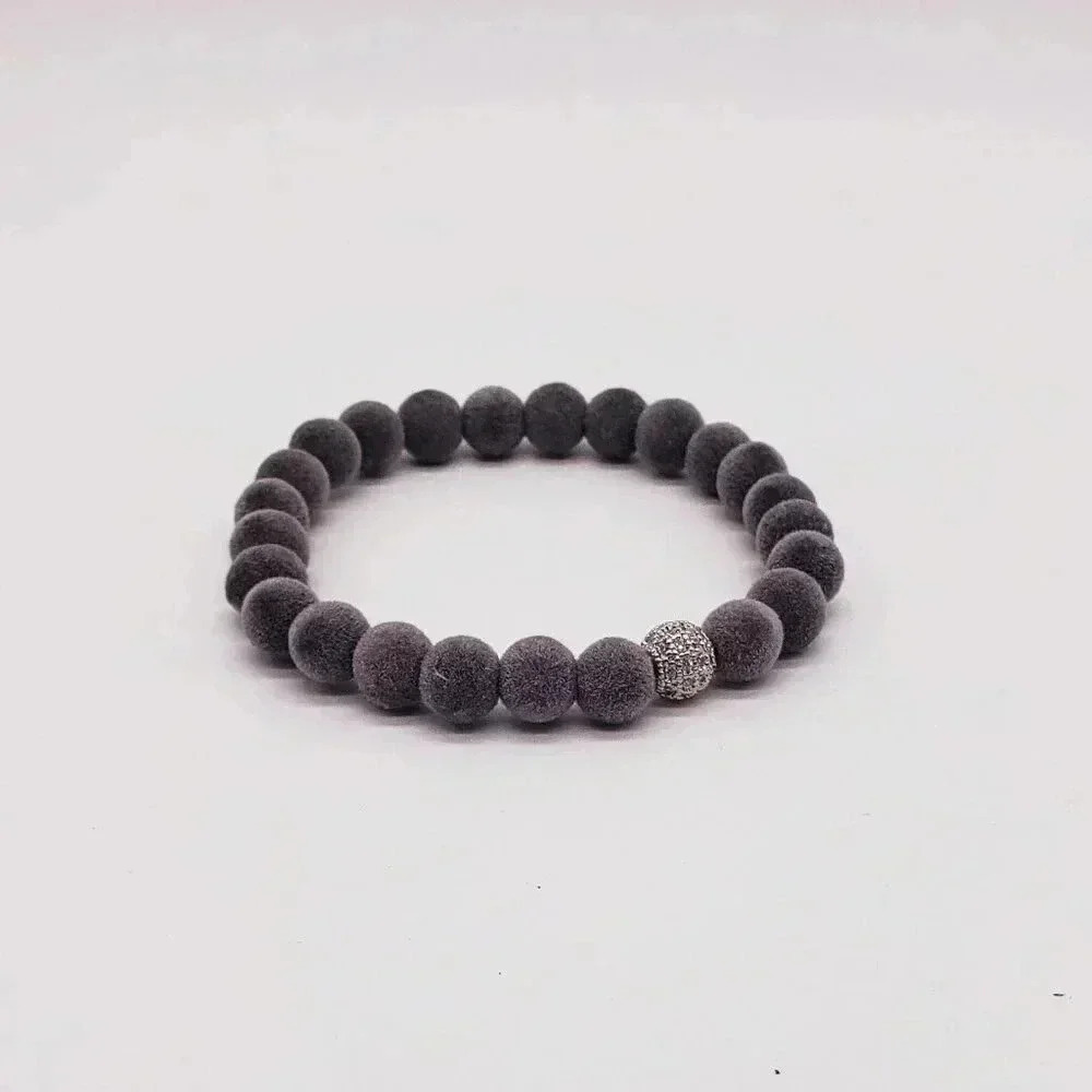 Handcrafted Velvet Bead Bracelet - Picture 2 of 2